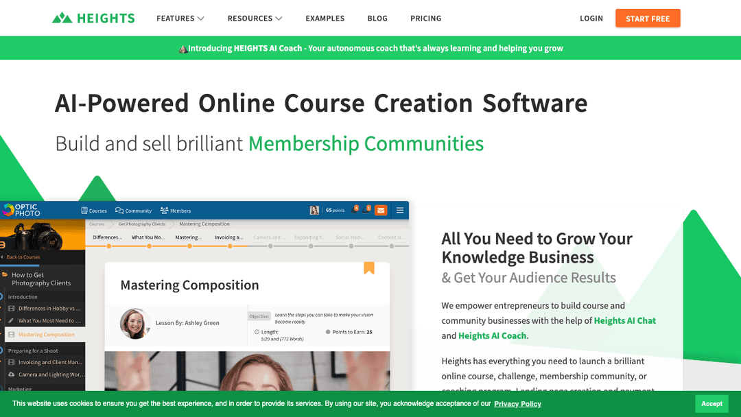 Heights Platform: AI-Powered Online Course Creation and Community Software