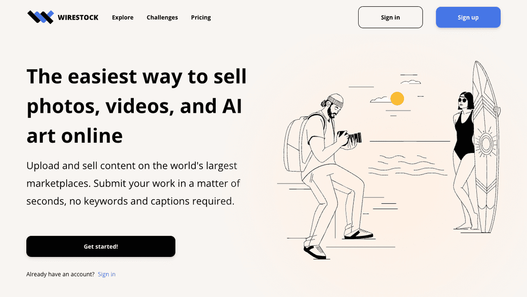 Sell photos, videos, and AI art online