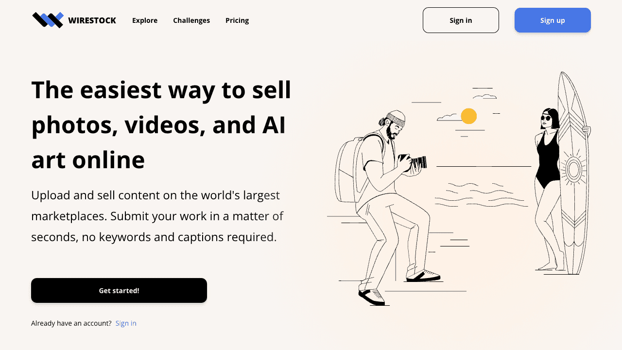 Sell photos, videos, and AI art online